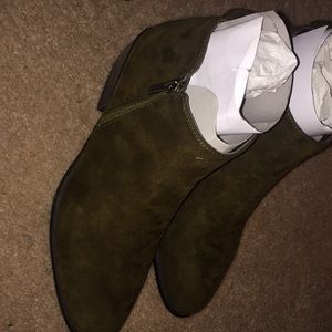 Never worn olive green booties